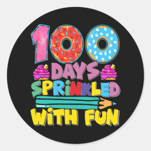 100 Days Of School Sprinkled With Fun Cute Cupcake Classic Round Sticker