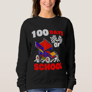 100 Days of School Sprint Car Racing Dirt Track St Sweatshirt