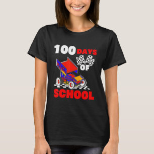 100 Days of School Sprint Car Racing Dirt Track St T-Shirt