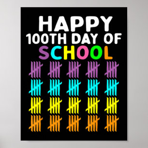 100 Days Of School Student Teacher Men Women Kids Poster