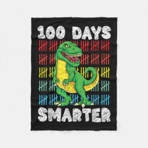 100 Days Of School T-rex 100th Day Of School Fleece Blanket