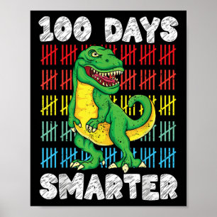 100 Days Of School T-rex 100th Day Of School Poster