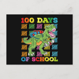 100 Days Of School T Rex Dinosaur Teacher Student Postcard