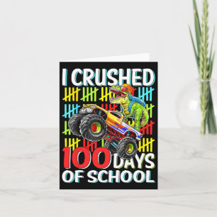 100 Days Of School T-rex Monster Truck 100th Day O Card