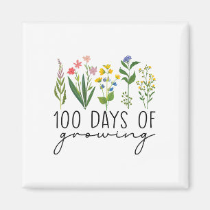 100 Days Of School Teacher 100 Days Of Growing Flo Magnet