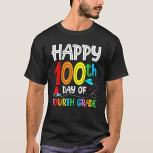 100 Days of School Teacher 100th Day of 4th Grade T-Shirt