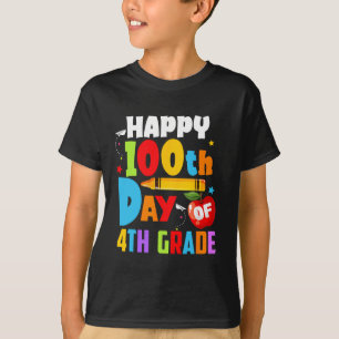 100 Days Of School Teacher 100th Day Of 4th Grade  T-Shirt