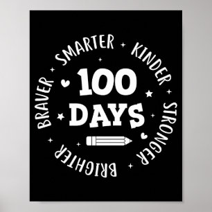 100 Days Of School Teacher 100th Day Of School Sma Poster