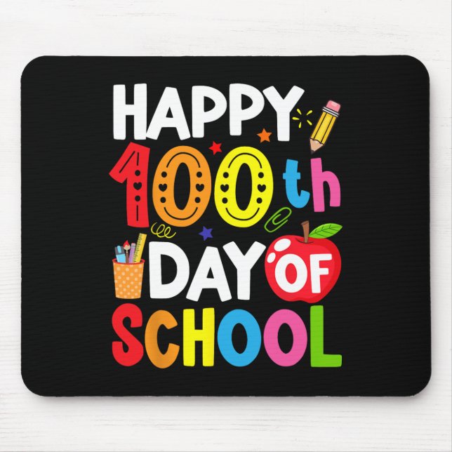 100 Days Of School Teacher And Student  Mouse Pad (Front)