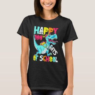 100 Days Of School Teacher And Student Trex Dinosa T-Shirt