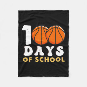 100 Days Of School Teacher Basketball Fun  Fleece Blanket