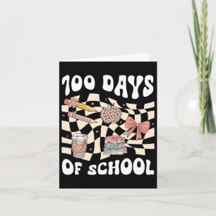 100 Days Of School Teacher Coquette Bow 100th Day  Card