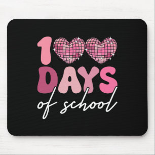 100 Days Of School Teacher Disco Hearts 100th Day  Mouse Pad