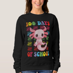 100 Days of School Teacher Happy 100 Days Axolotl Sweatshirt