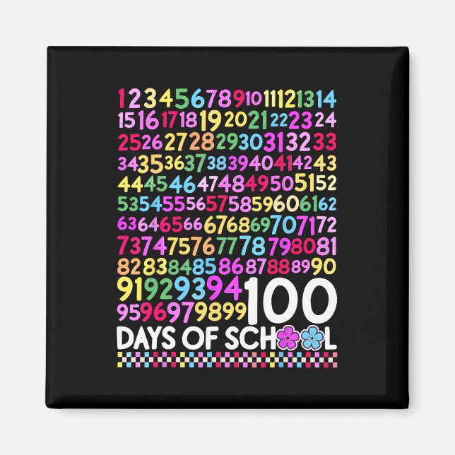 100 Days Of School Teacher Kid 100th Day Math Numb Magnet (Front)