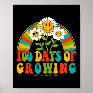 100 Days Of School Teacher Kids 100 Days Of Growin Poster