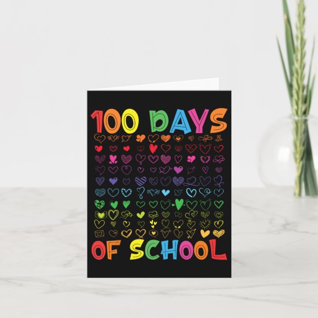 100 Days Of School Teacher Kids Student Boy Girl 1 Card (Front)