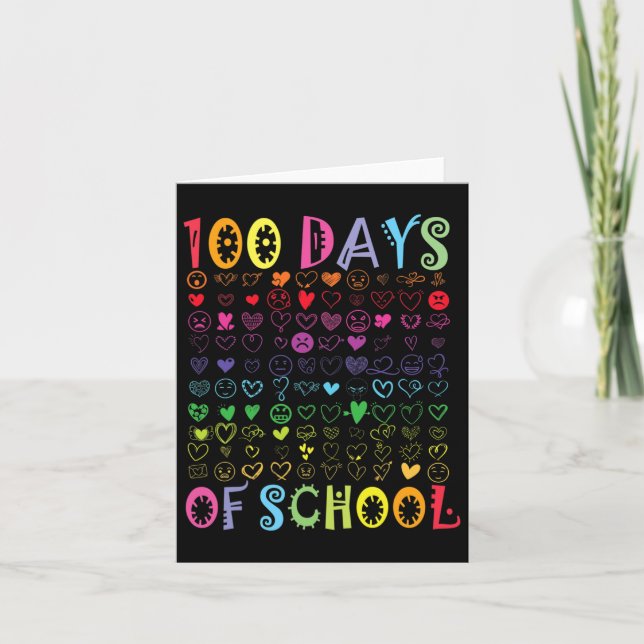 100 Days Of School Teacher Kids Student Boy Girl 1 Card (Front)