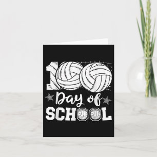100 Days Of School Teacher Kids Volleyball 100th Card