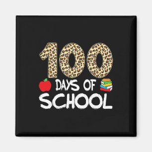 100 Days Of School Teacher Leopard 100th Day Of Sc Magnet
