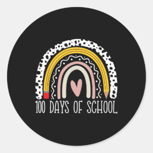 100 Days Of School Teacher Rainbow 100th Day Of Sc Classic Round Sticker