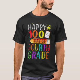 100 Days of School Teacher Student 100th Day Fourt T-Shirt