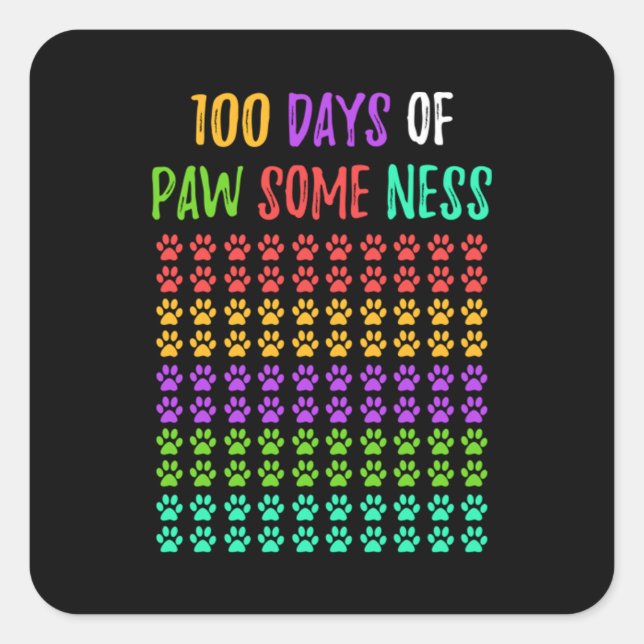 100 Days of School Teacher Student 45 Square Sticker (Front)