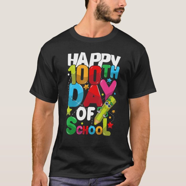 100 DAYS OF SCHOOL Teacher Student Men Women Kids  T-Shirt (Front)