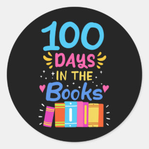 100 Days Of School Teacher Student Reading  Classic Round Sticker