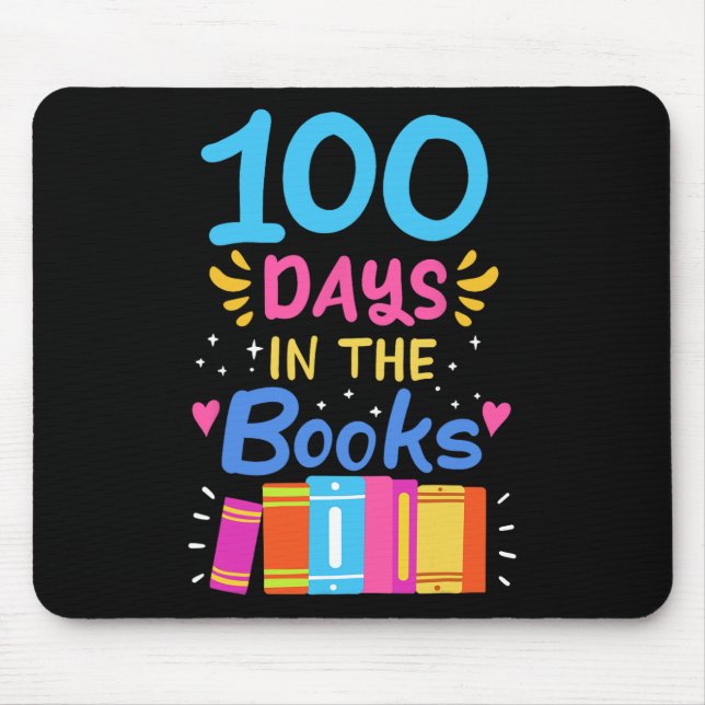 100 Days Of School Teacher Student Reading  Mouse Pad (Front)