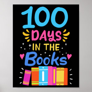 100 Days Of School Teacher Student Reading  Poster