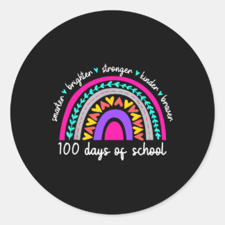 100 Days Of School Teacher Team Growth Mindset Cut Classic Round Sticker