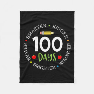100 Days Of School Teacher Team Kids Growth Mindse Fleece Blanket