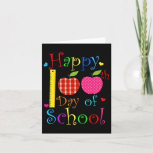 100 Days Of School Teachers Kids Girls Boys Happy  Card
