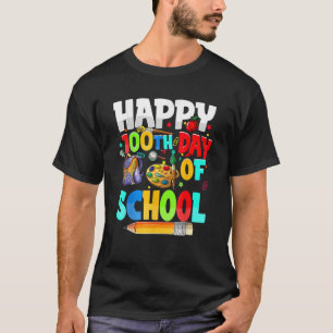 100 Days Of School Teachers Kids Girls Boys Happy  T-Shirt
