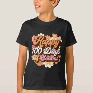 100 Days Of School Teachers Kids Groovy 100th Day T-Shirt