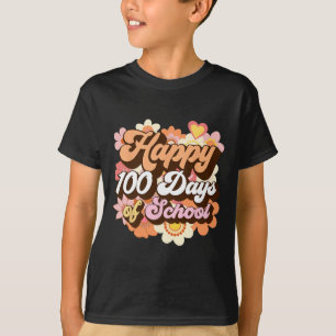 100 Days Of School Teachers Kids Groovy 100th Day T-Shirt