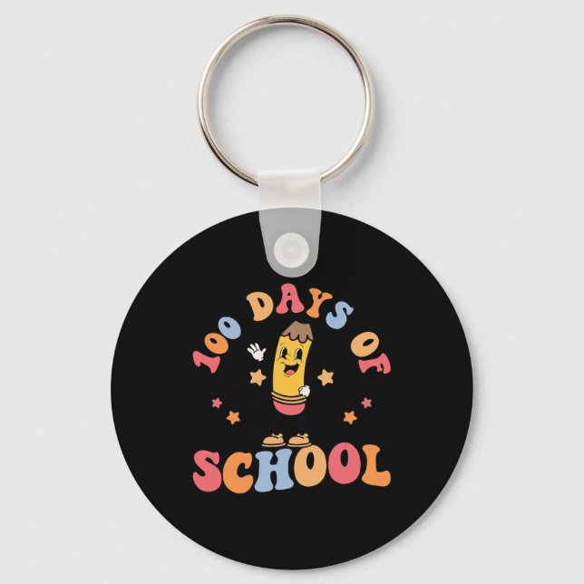 100 Days Of School Teachers Students 100th Day Sch Key Ring (Front)
