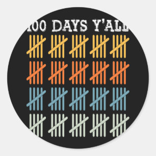 100 Days Of School Tee Kids 100th Day Of School  Classic Round Sticker