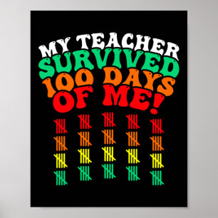 100 Days Of School Tee Kids 100th Day Of School Co Poster