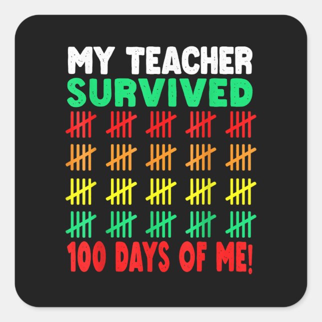 100 Days of School Tee Kids 100th Day of School Co Square Sticker (Front)