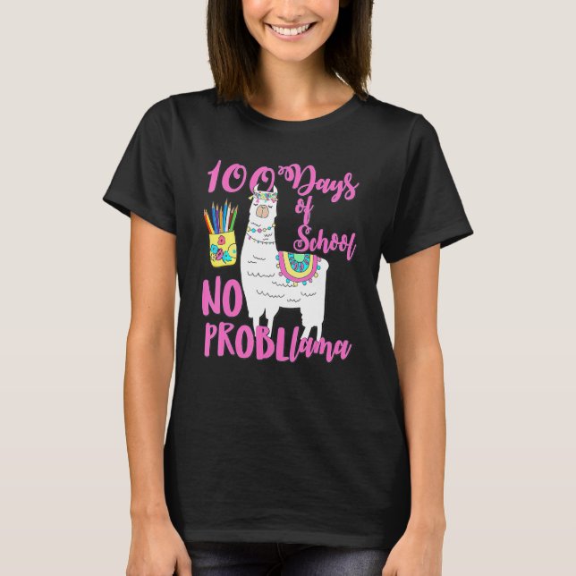 100 Days Of School Tees No Probllama Llama 100th D (Front)