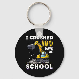 100 Days Of School Toddler Boy Construction Vehicl Key Ring