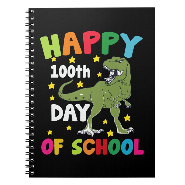 100 Days Of School Trex 100th Day of School  Notebook (Front)
