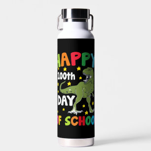 100 Days Of School Trex 100th Day of School  Water Bottle