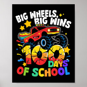 100 Days Of School Truck 100th Day Of School Boys Poster