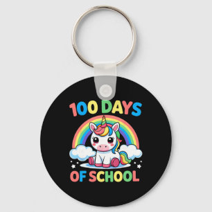 100 Days Of School Unicorn 100 Days Smarter 100th  Key Ring