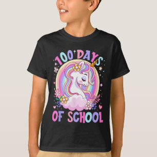 100 Days Of School Unicorn 100 Days Smarter 100th  T-Shirt