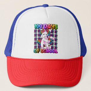 100 Days Of School Unicorn 100 Days Smarter 100th  Trucker Hat