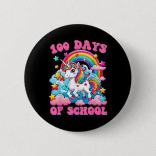 100 Days Of School Unicorn Girls Cute 100th Day 6 Cm Round Badge
